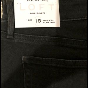 LOFT high waist flare crop jeans.